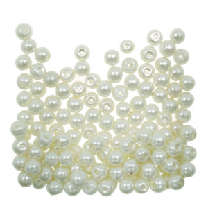 Perla sticla rotunda ivoar 5,5x6mm 40g