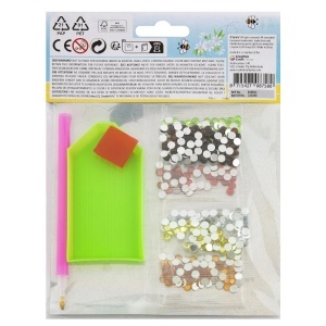 Pictura cu diamante 5 abtibilde holografice 14x14cm Iepure Paste Creative Craft 810011 - Img 2