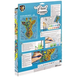 Pictura pe numere cu 12 culori si 3 pensule 30x40x1,5cm Girafa Creative Craft 150071 - Img 2