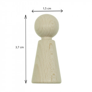 Pion lemn 3,7x1,5cm 2/set Meyco 36080 - Img 3