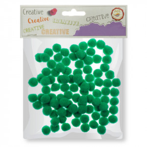 Pompon verde 1cm 100/set 364525