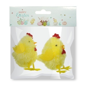 Pui polistiren pufos galben 8cm 2/set