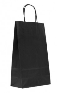 Punga hartie craft neagra interior natur maner rasucit 18x8x29cm CMRKNCOL18*8.5*30NEGRU