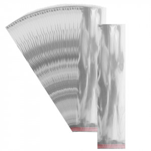 Punga transparenta cu clapeta adeziva 7x58/62cm 50/set