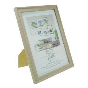 Rama foto lemn cu spate + picior poza 13x18cm dimensiune totala 15x20x1,2cm gri 088518