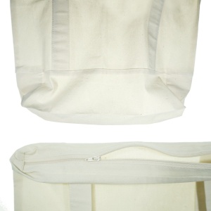 Sacosa bumbac natur maner lung cu fermoar 39x40cm 726 - Img 2