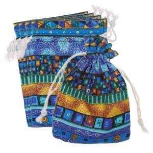 Saculet textil multicolor model-2 10x14cm 5/set