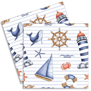 Servetel Amintiri de la mare 33x33cm 2/set FA-231254