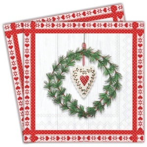 Servetel Coronita de Craciun cu inima 33x33cm 2/set 33320245