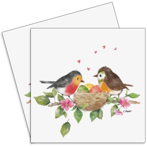 Servetel Cuib cu pasari si oua 33x33cm 2/set 133002537