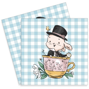 Servetel Iepuras cu palarie 33x33cm 2/set 205033