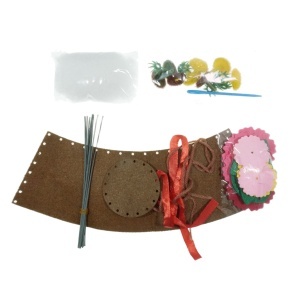 Set de cusut Ghiveci cu flori diverse din pasla 15cm multicolor A22-36 - Img 2