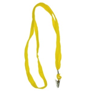 Snur textil pentru ecuson cu prindere clips Ark S2340 galben