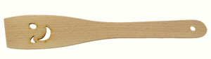 Spatula lemn cu decupaj fata hazlie 30x5cm KS432