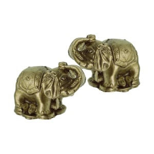 Statueta Feng Shui din rasina Elefant 3,5x5,7x4,5cm 2/set bronz TT3