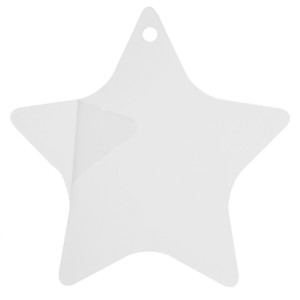 Stea 5 colturi plexiglas transparent cu gaura 10x10cm