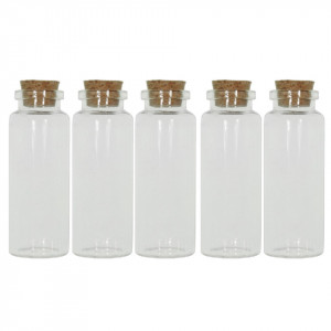 Sticluta cu dop pluta 45ml 8x3cm 5/set S35