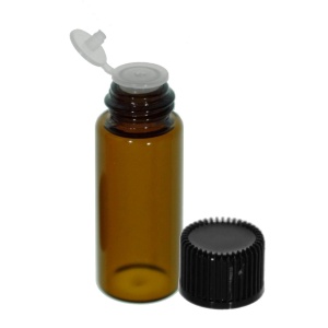 Sticluta maro cu picurator si capac plastic negru 6ml 2/set STS-PIC-5amb - Img 2