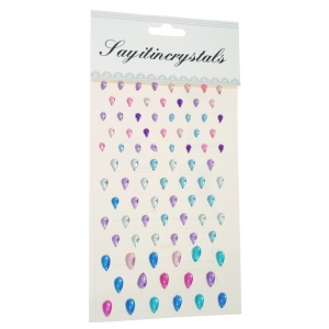 Stras adeziv multicolor model lacrima 4-6mm 87/set