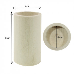 Suport pentru lumanare din lemn model cilindric 8x5cm LS320M - Img 2