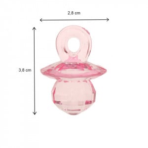 Suzeta plastic roz 3,8x2,8cm 6/set - Img 2