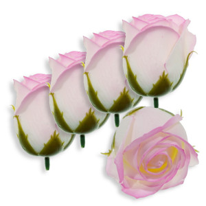 Trandafir din sapun ivoar/cyclam 5cm cu tija din plastic 5/set