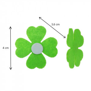 Trifoi pasla verde deschis cu adeziv 4cm 5/set - Img 2