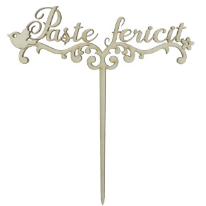 Urare placaj -Paste fericit- cu bat 14,5x16cm