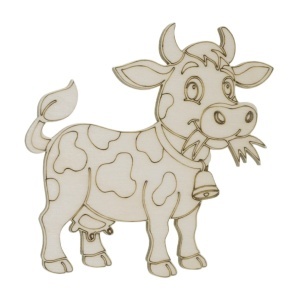Vaca placaj pirogravat 9x8,5cm