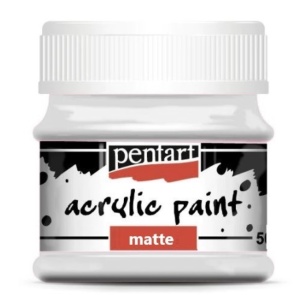 Vopsea acrilica mata 50ml Pentart alb 1017