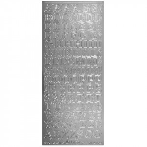 Abtibild argintiu alfabet 10x23cm Meyco 25611