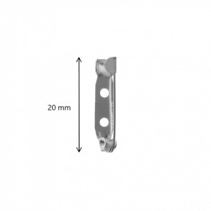 Baza brosa argintie 2 gauri 20mm 12,4g (34buc) - Img 2