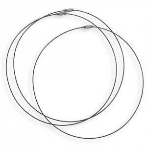Baza colier metalic negru cu inchizatoare 1mm x 46cm 3/set