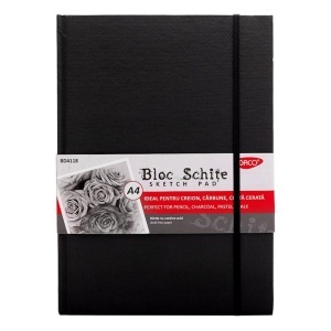Bloc schite coperta rigida cu elastic A4 110g 80 file Daco BD4118