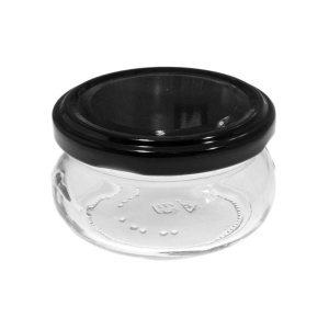 Borcan sticla forma amfora capac metalic culori diverse 100ml 7,5x4,4cm (120 TO 70NC)