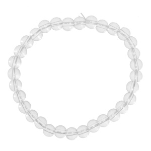 Bratara margele sticla rotunde transparente 6mm pe elastic