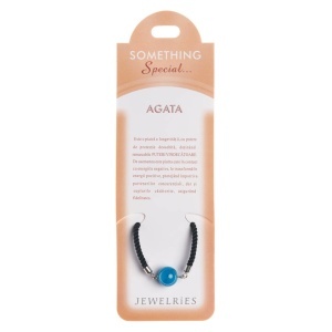 Bratara piatra semipretioasa Agata 12mm cu snur negru