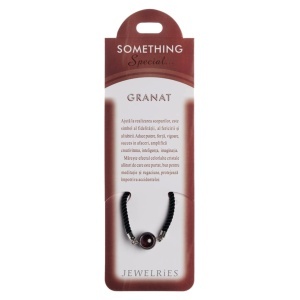 Bratara piatra semipretioasa Granat 12mm cu snur negru