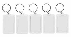 Breloc plastic dreptunghiular 3,4x5,2cm 5/set