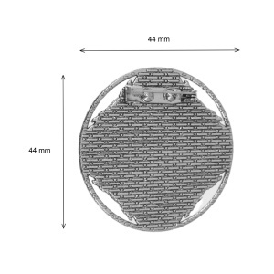 Brosa baza argintiu inchis 44mm pentru cabochon rotund 30mm B28 - Img 2