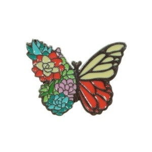 Brosa fluture 2,5x3,4cm rosu/galben/multicolor