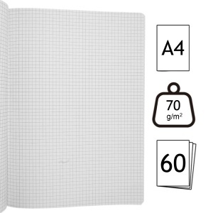 Caiet studentesc matematica coperta plastic culori diverse A4 70g 60 file KOH-I-NOOR O100405M - Img 2