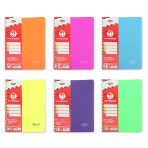 Caiet studentesc matematica + dictando cu spira coperta plastic culori diverse A4 70g 120 file Daco CT5202 - Img 2