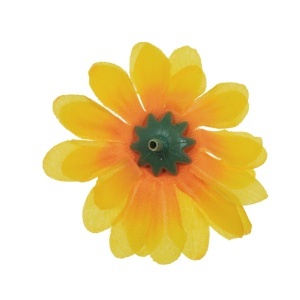 Cap floarea-soarelui textil si plastic galben 6,5cm 5/set - Img 2