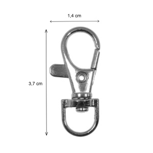 Carabina metal argintiu inchis pentru geanta 1,4x3,7cm 2/set - Img 2