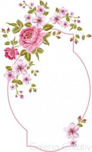 Cartonas martisor model-40 chenar flori 9x5,4cm 10/set