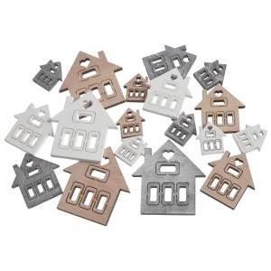 Casa placaj decupat alb/gri/natur 3-7cm 16/set Canea 129CAN0536