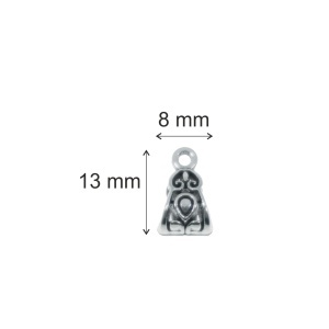 Charm metalic argintiu inchis lacrima 13x8x8mm 12/set - Img 2