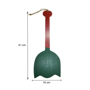 Chitara placaj verde/rosu si Mos Craciun/Om de zapada ceramica diverse modele 41x16cm cu agatatoare - Img 2