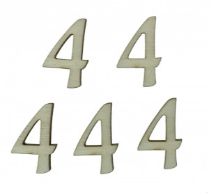 Cifra placaj -4- 2,5cm 5/set